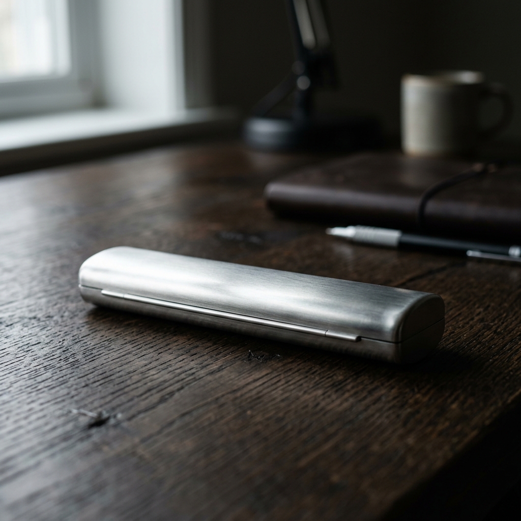 Sleek Minimalist Stainless Steel Pen Case